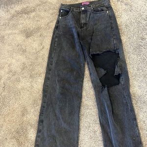 Edikted Ripped Black Jeans